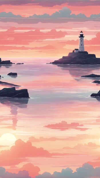 Minimalist summer aesthetic wallpaper with a lone light.