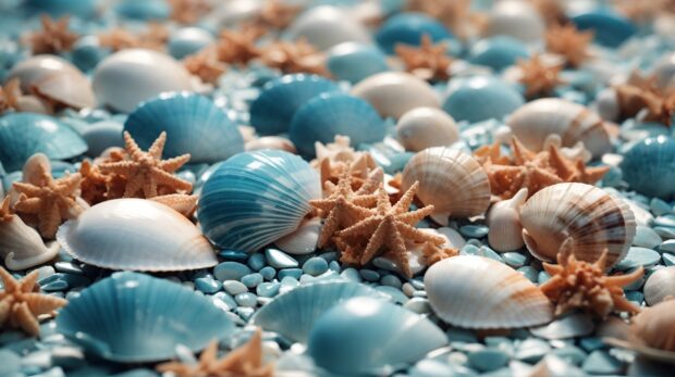 Minimalist summer wallpaper with cooltoned sea.