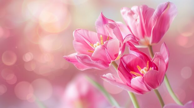 Pink Tulip Desktop Background.