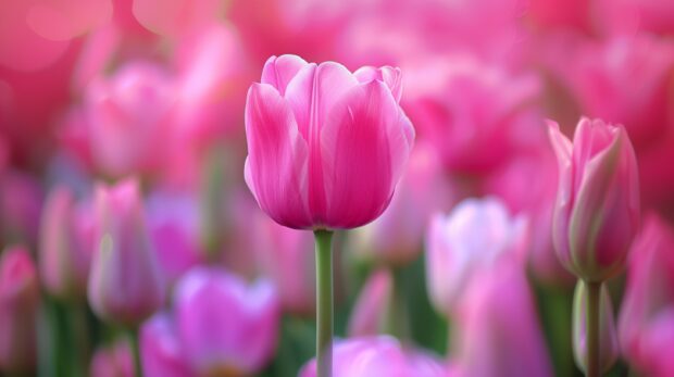 Pink Tulip flower HD wallpaper for desktop.