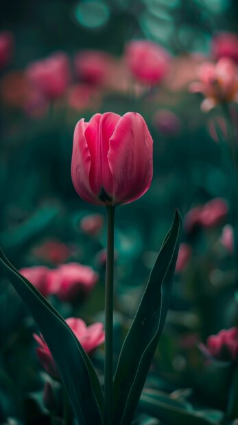 Pink Tulip iPhone wallpaper HD.