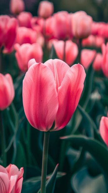 Pink Tulip iPhone wallpaper download free.
