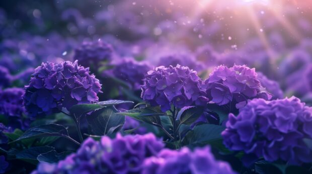 Purple Hydrangea Flower Wallpaper.