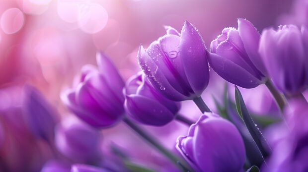 Purple Tulip 2K wallpaper for desktop.