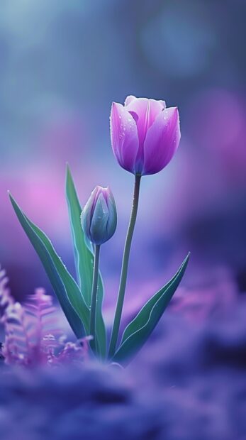 Purple Tulip iPhone wallpaper HD.