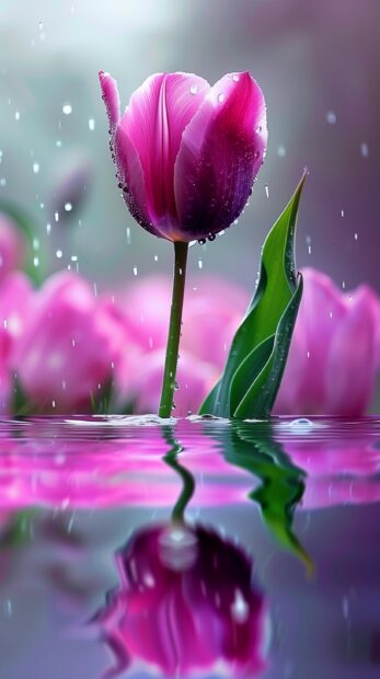 Purple Tulip iPhone wallpaper HD free.