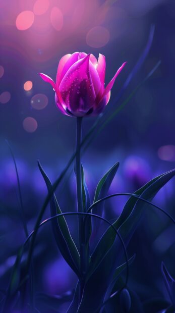 Purple Tulip wallpaper HD for iPhone.