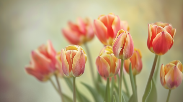 Red and yellow Tulips flower desktop wallpaper.