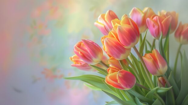 Red and yellow Tulips flower wallpaper.