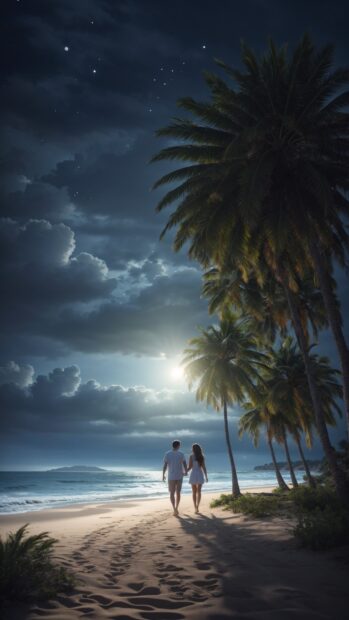 Romantic summer wallpaper with a couple.