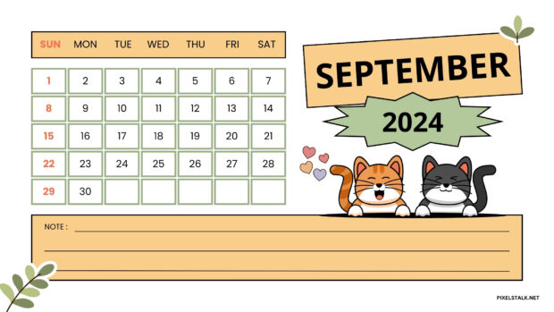 September 2024 Calendar Desktop Picture.