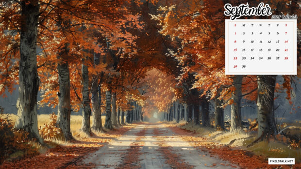 September 2024 Calendar Digital Wallpaper.