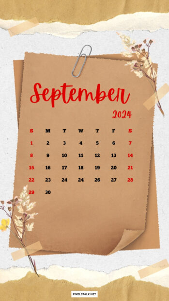 September 2024 Calendar iPhone Pictures.