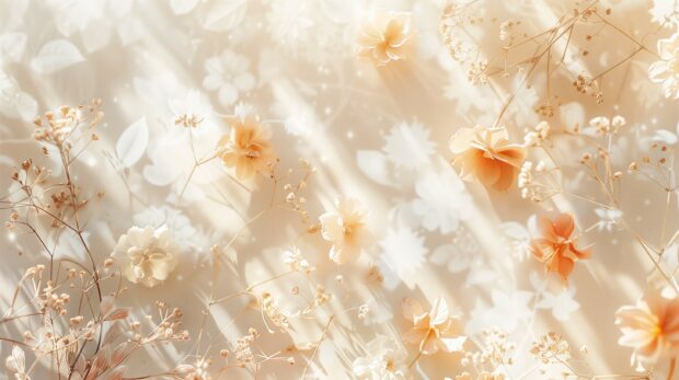 Soft floral natural tones wallpaper.