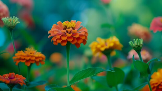 Summer Zinnias wallpaper for Desktop and Laptop, iPad.