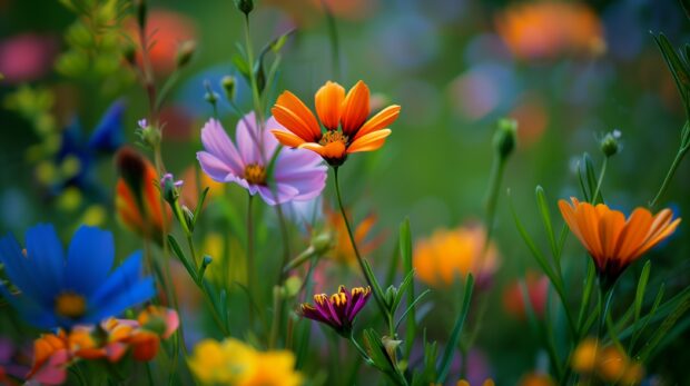 Summer flowers HD wallpaper for desktop.
