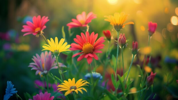 Summer flowers wallpaper for desktop.