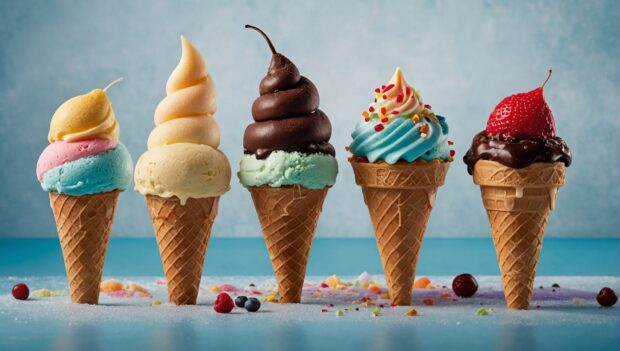 Summer wallpaper with cool ice cream.