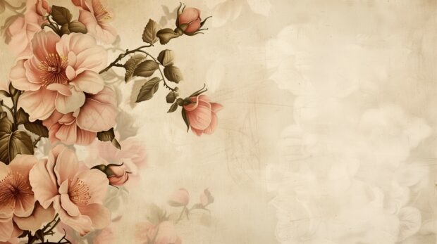 Vintage floral background retro style.