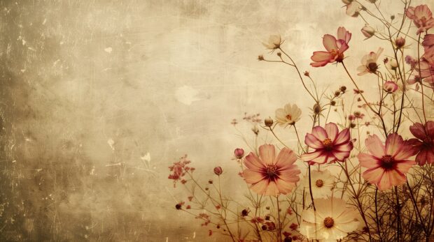 Vintage floral wallpaper for Desktop.