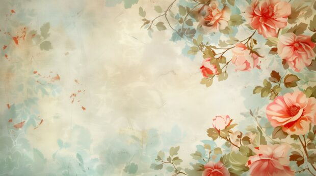 Vintage flower wallpaper low saturation, hd, pattern.