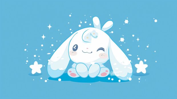 Wallpaper Cinnamoroll smile style design from Miyuki Okumura.