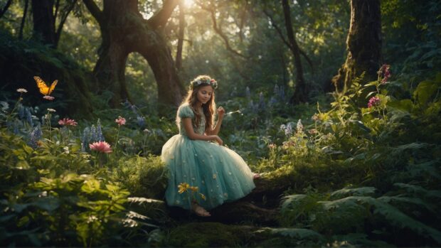 Whimsical summer fairytale with enchanted forests, magical creatures, and a sense of adventure.