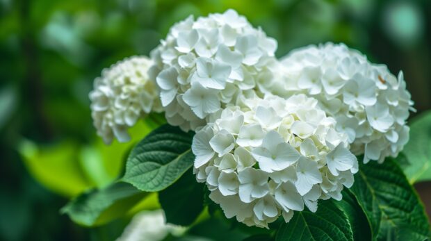 White Hydrangea Flowers Wallpaper Desktop Free Download.