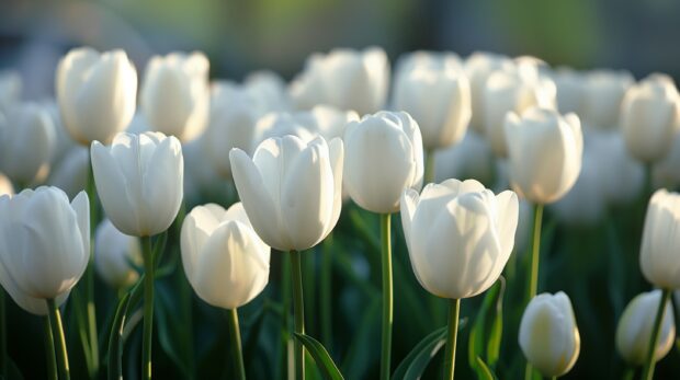 White Tulip flower HD wallpaper.