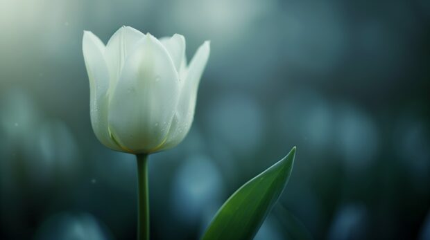 White Tulip wallpaper 4K free download.
