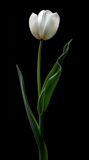 White Tulip wallpaper for iPhone HD.