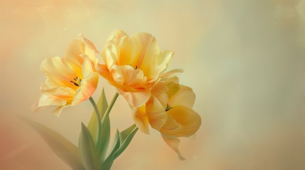 Yellow Tulip bloom photo.