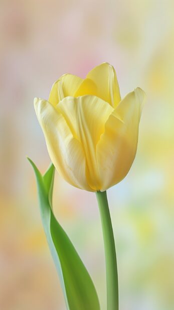 Yellow Tulip iPhone wallpaper.