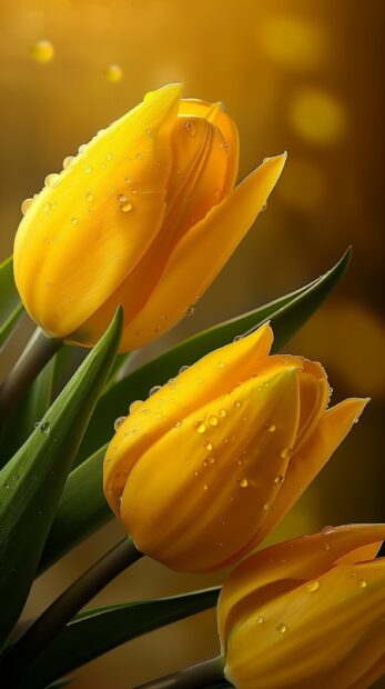 Yellow Tulip iPhone wallpaper for mobile.