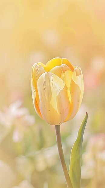 Yellow Tulip photography wallpaper.