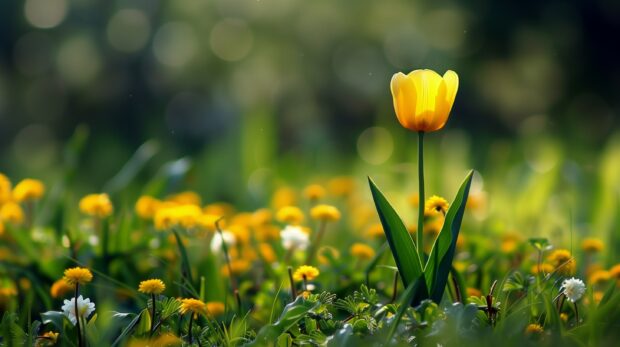 Yellow Tulip wallpaper HD free download.