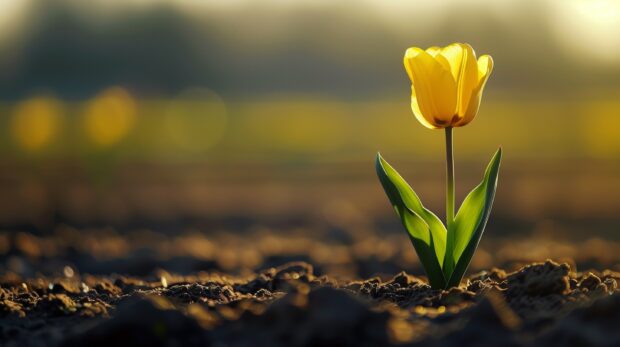 Yellow tulip flower wallpaper HD free download.