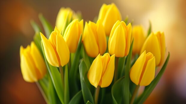 a bouquet of yellow tulip background HD for desktop.